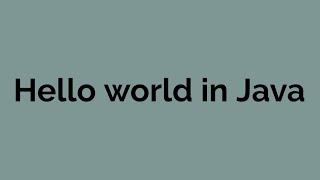 How to Print Hello World in Java Programming Language in Terminal