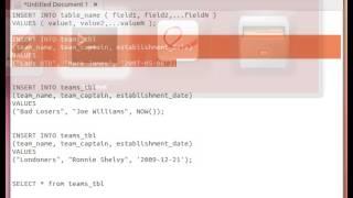 MySQL Tutorial from Terminal 9/27: Inserting Data into Tables