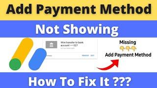 How To Fix Add Payment Method Not Showing In Adsense Account | Problem Solved |