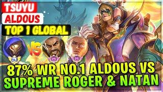 87% WR No.1 Aldous VS Supreme Roger & Natan [ Top 1 Global Aldous ] tsuyu- Mobile Legends Build