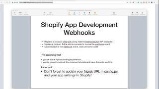 Shopify App Development - Webhooks: Registering and Responding