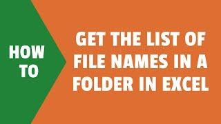 How to Get the List of File Names in a Folder in Excel (without VBA)
