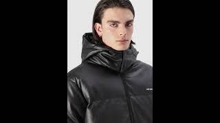 NIGHT ADDICT Winter Jacket Hooded Shiny Black Men | Zalando