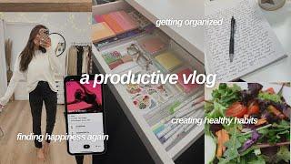 VLOG: getting organized, healthy habits, gym, journaling daily, hair loss, overnight oats, etc