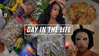 DAY IN THE LIFE OF A YOUNG MOM ENTREPRENEUR | SELF CARE + COOKING + SHIPPING ORDERS + GROCERIES 