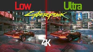 Cyberpunk 2077 Low vs Ultra (Ray Tracing ON) 4K