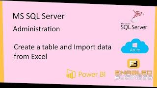 Creating a table , database and importing data from excel