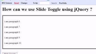 how to use slide toggle in jquery