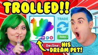 TROLLING MY *BF* THEN SURPRISING HIM WITH HIS *MEGA TURKEY* DREAM PET! Adopt Me Roblox *PRANK*