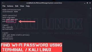 TERMINAL : Show Wi-Fi password | Kali Linux