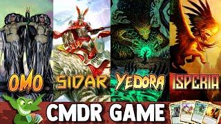 Omo vs Sidar Jibari vs Yedora vs Isperia EDH / CMDR game play for Magic: The Gathering