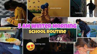 5AM *Productive* WINTER SCHOOL MORNING ROUTINE️#school #morningroutine #winter #schoolroutine