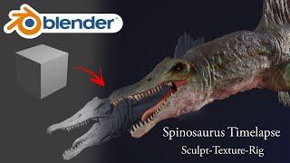 Spinosaurus (Blender Timelapse) Modeling, Sculpting, Texturing, Rigging, 3D Printing