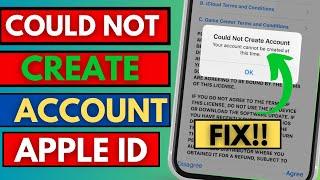 How To Fix Could Not Create Account Apple ID || Your Account cannot be created at this time