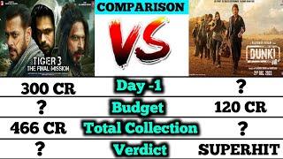 Tiger 3 movie vs Dunki movie box office collection comparison shorts।।