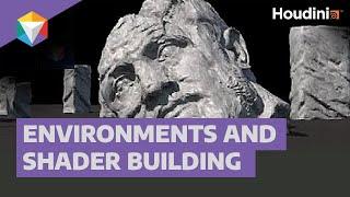 Environment work, exploring shaders and instancing in Houdini for 3D Modeling