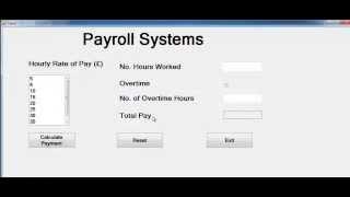 Visual Basic.Net Payroll Project using Listbox