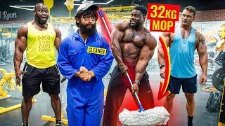 ELITE Powerlifter ANATOLY Use 32kg Mop | Pretended to be a CLEANER in a GYM #34