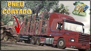 (ETS 2 1.33) ROTAS BRASIL - CORTEI O PNEU DO FLORESTAL NA ESTRADA DE TERRA - SCANIA 113