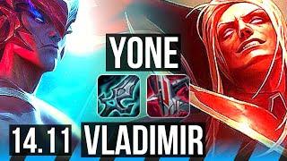 YONE vs VLADIMIR (MID) | 10/0/5, Legendary, 500+ games | NA Master | 14.11