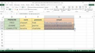 Excel - 3 Avancé - Cours Fonctions Texte CONCATENER MAJUSCULE MINUSCULE