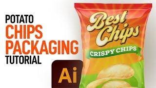 How to Create Potato Chips Packaging Design in Illustrator Tutorial - Urdu / Hindi