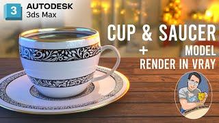 3ds max | Modeling Tutorial | Beginner | Cup & Saucer