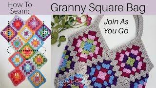 How To Seam A Granny Square Bag - JAYGO Method