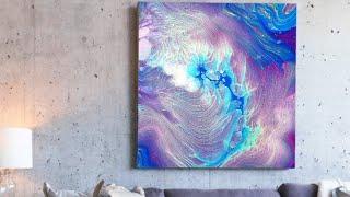 #133 Cloud Pour Abstract Fluid Painting - Acrylic Pouring With Satin Enamels