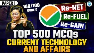 UGC NET Current Affairs & Technology | Paper 1 UGCNET Top 500 MCQs by Aditi Mam | JRFAdda