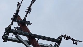 11KV Cut point Assembly and 11kv cantilever on composite 33kv  11m pole.