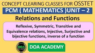 Relations and Functions OSSTET PCM ( MATHEMATICS ) UNIT – 2 Basic Concepts