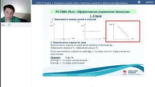 CIMA P2  Модуль 3:  3. Выведение кривой спроса