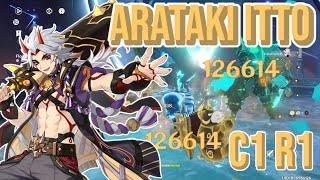 I finally built ARATAKI ITTO and he is a BEAST (Genshin Impact)