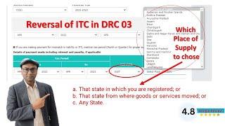 How to reverse ITC relating to IGST in DRC 03 | Reversal of GST ITC | Place of Supply | Advanced GST