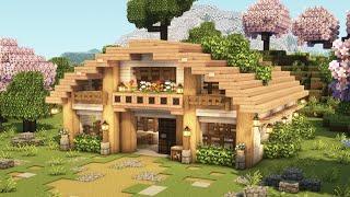 [Minecraft]  Cute Cherry Blossom Barn Tutorial / Mizuno's 16 Craft Resource Pack