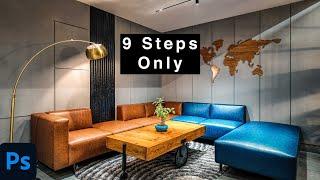Edit Interior Architecture Photos In 9 Steps Using Photoshop [Hindi]