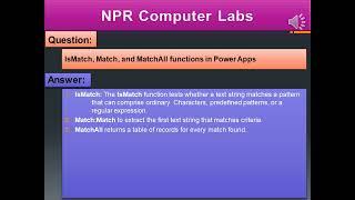 IsMatch, Match, and MatchAll functions in Power Apps