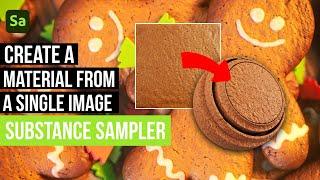 How to create a gingerbread material from a single image using Substance Sampler