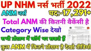 UP NHM नर्स भर्ती 2022 UP NHM Total ANM Vacancy || Total Program