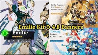 Genshin 4.8 Banners: Emilie’s Kit Details & Release date, Navia & Nilou rerun Banners