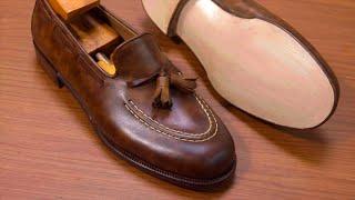 Making HANDMADE Tassel Loafers with Hand-Dyed Leather