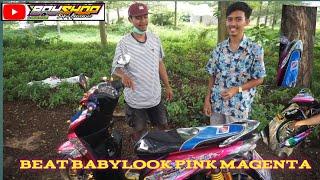 Honda beat bebylook di balut warna pink magenta