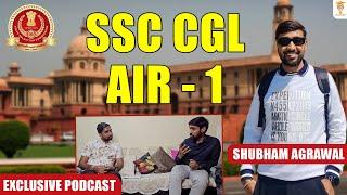 SSC CGL All India Rank #1 Shubham Agrawal #ssc #ssccgl #allindiarank #podcast #result #2025 #topper