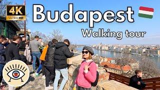 Budapest, Hungary (PART 2)  “Walking Tour” [4K] HDR Walk with subtitles!