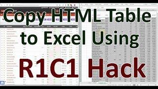 Copy HTML Table Data to Excel Spreadsheet using R1C1 Hack