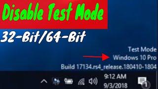 How To Disable Test Mode In Window 8/10 32bit-64bit