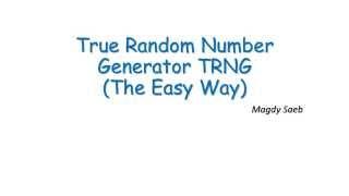 True Random Number Generator TRNG