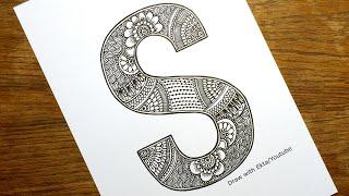 Alphabet S Mandala | Letter S Mandala Art | How to Mandala art for Beginners | Easy Drawing