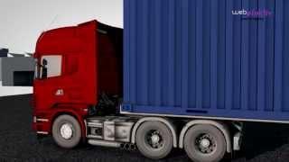 3D animation - containers loading technology for transportation